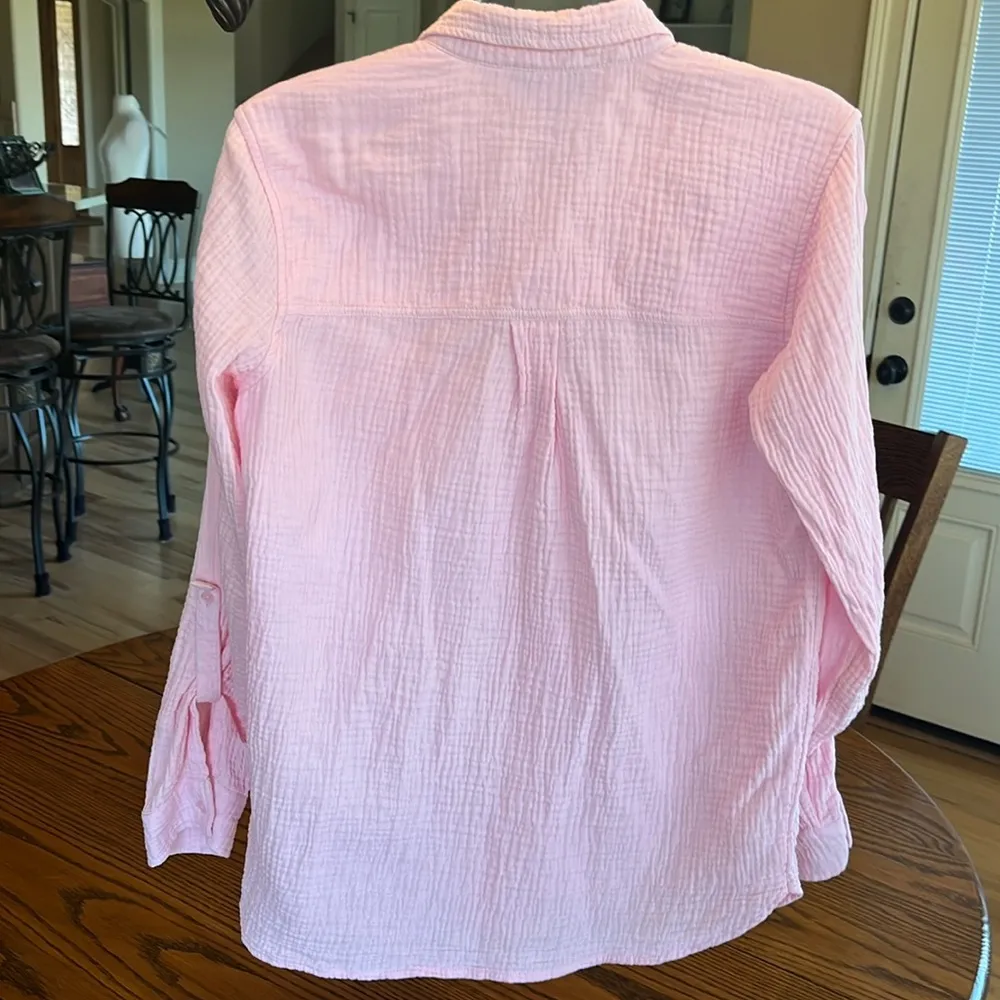 Pink Oversized Gauzy Blouse - Image 4
