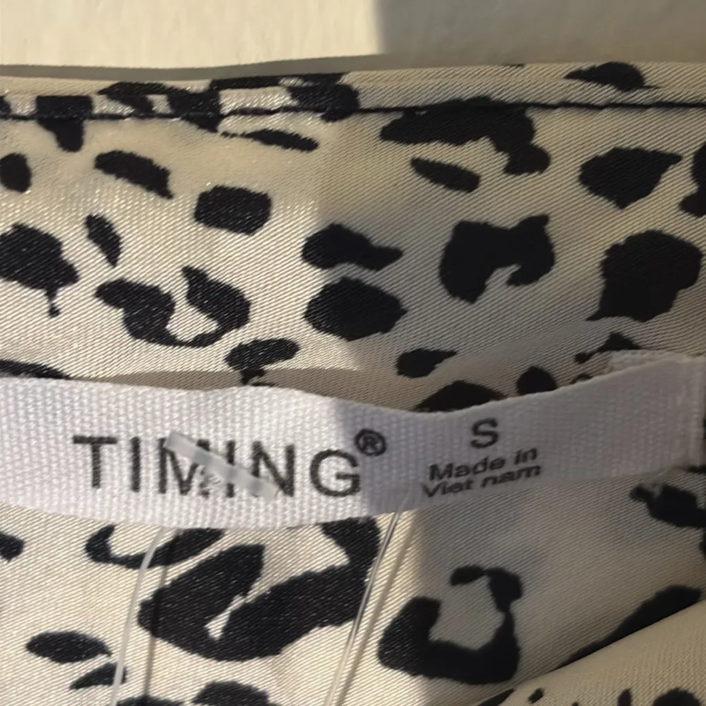 Timing Black and White Mini Slip Dress - Image 2