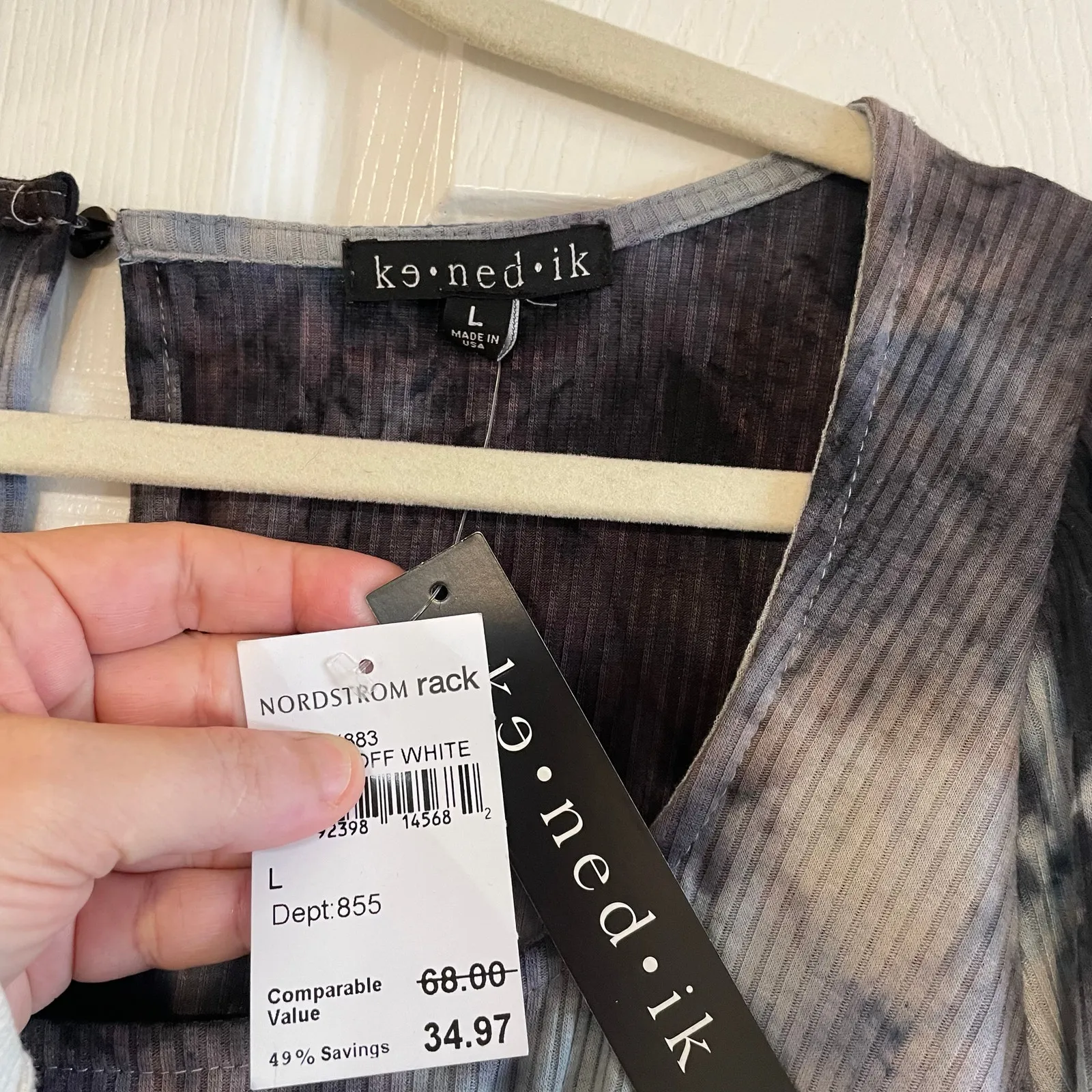 NWT Ke•Ned•ik tie dye knit dress navy size Large Blue - Image 3