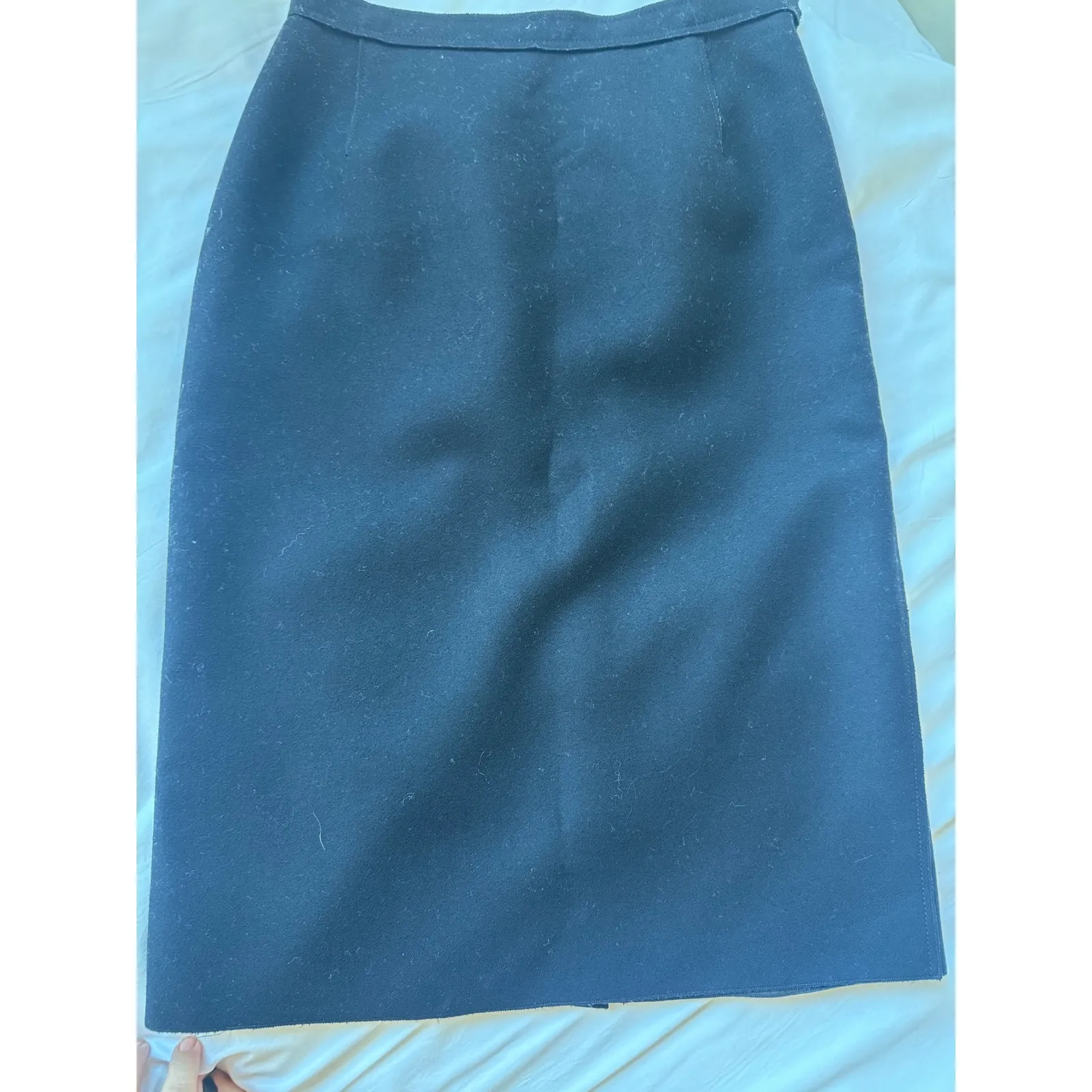 Prada Navy Wool Pencil Skirt – Size 44 (Fits M/L) - Image 3