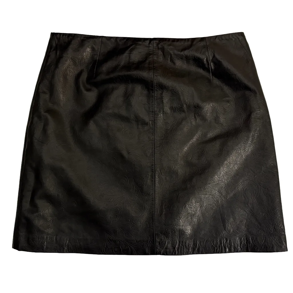 Siena Studio Black Embossed Leather Mini Skirt | Size 6 - Image 2