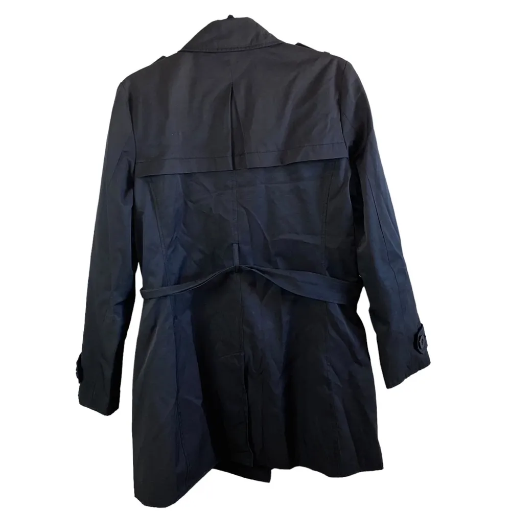 Kenneth Cole Reaction Black Button Down Trench Coat - Image 5