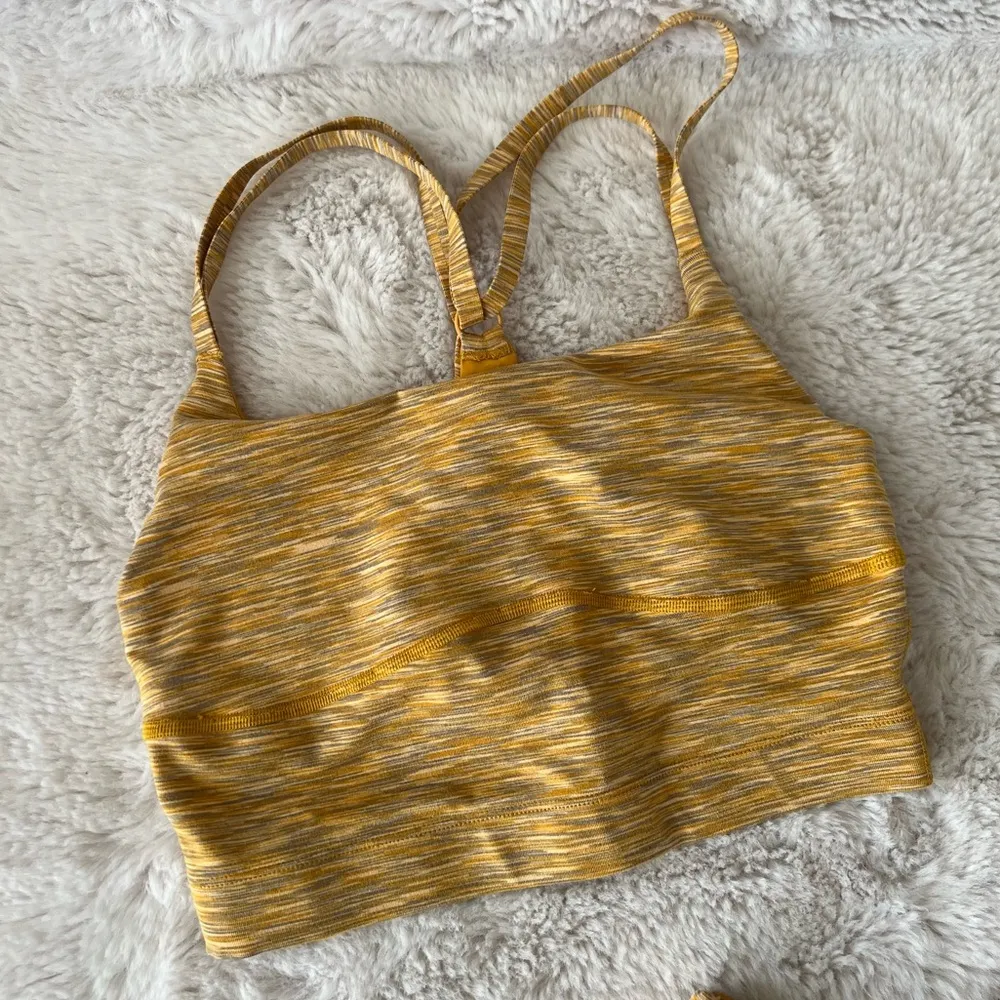 Outdoor Voices Matching Set Free Flow Crop Top and Bike shorts Sunset Yellow - Image 8