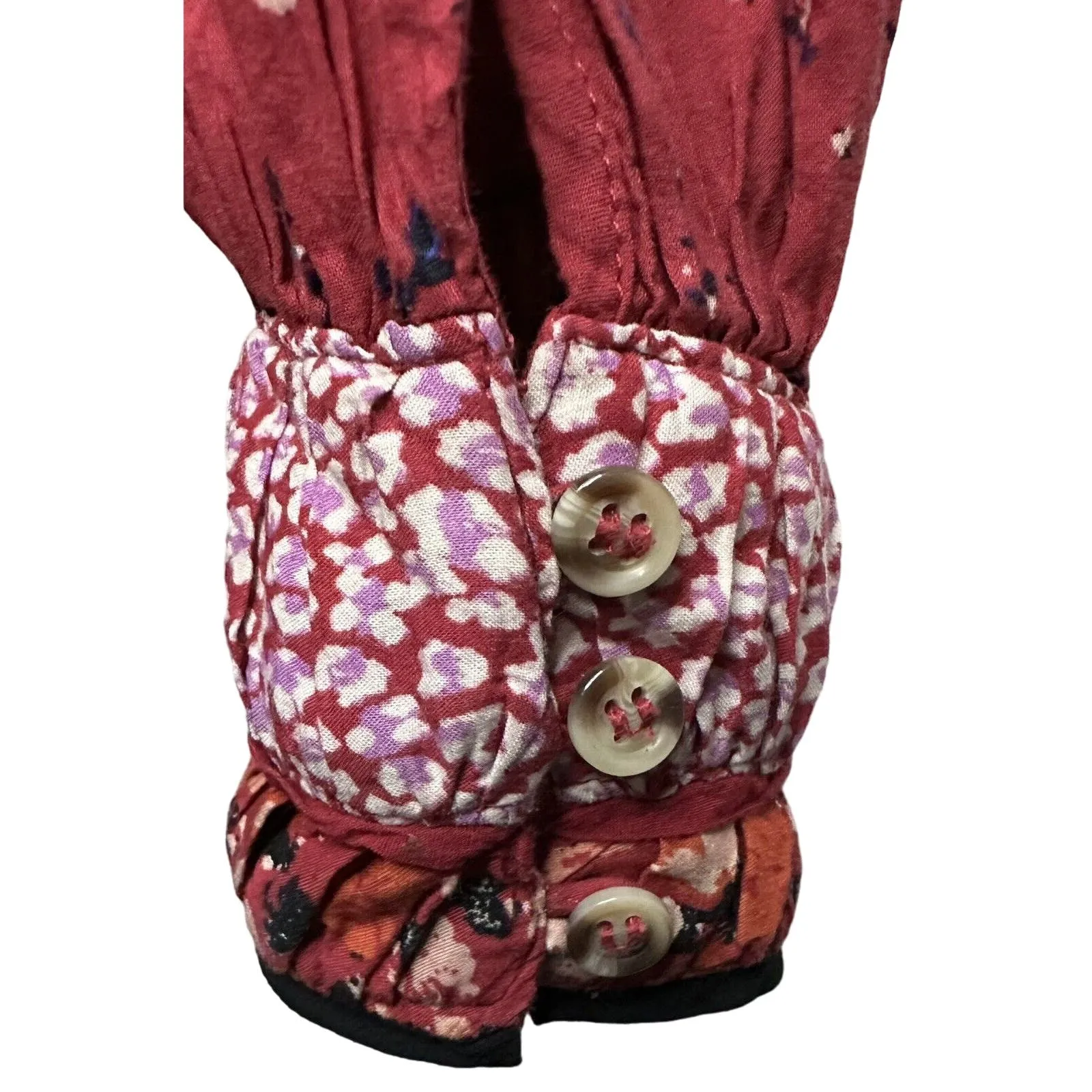 Free People Paloma Printed Floral Prairie‎ Cottage Boho Blouse Size S Petite - Image 6