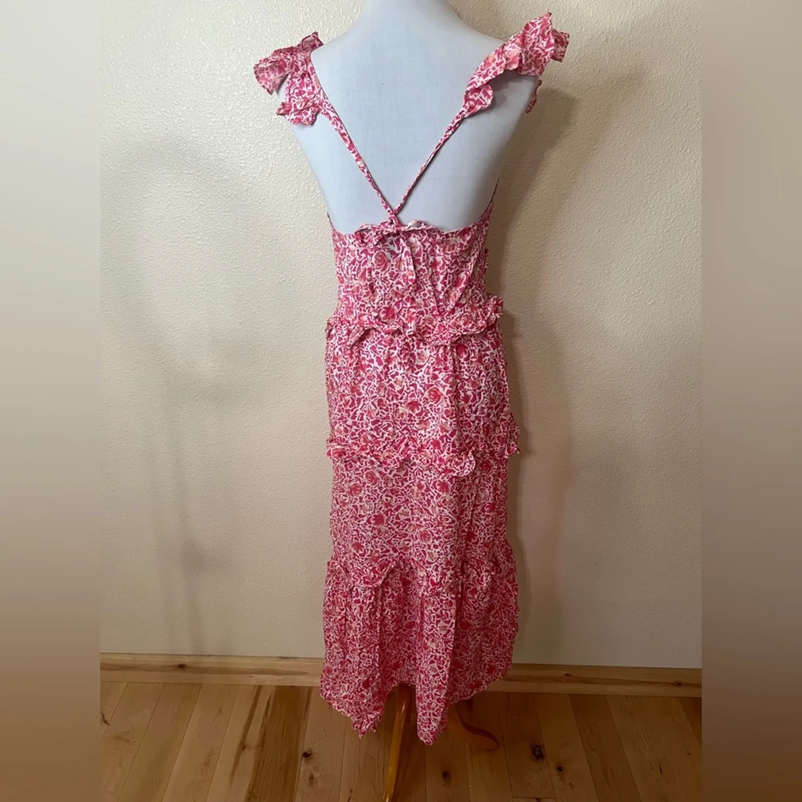 MISA Los Angeles Morrison Floral Ruffle Midi Dress SMALL - Image 6