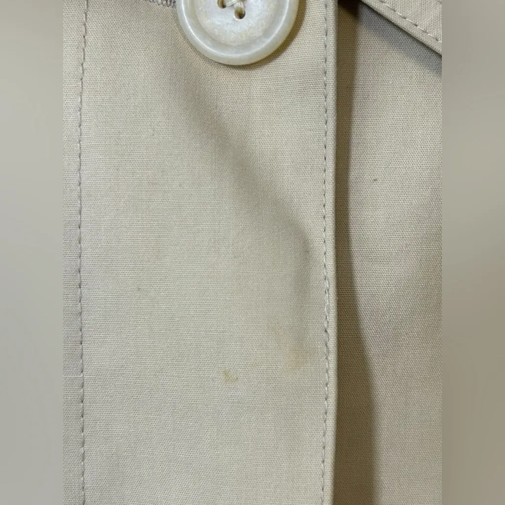 Coach Leatherware Canvas‎ Cotton Khaki Tan Hidden Button Long Trench Coat Jacket - Image 9