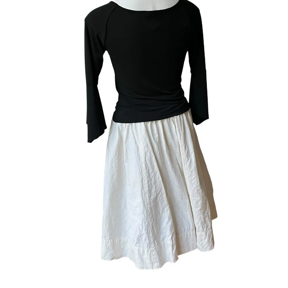 Marc Jacobs Ecru Linen/Cotten Blend Gathered A-Line Elastic Waist Skirt, Sz 8 - Image 5