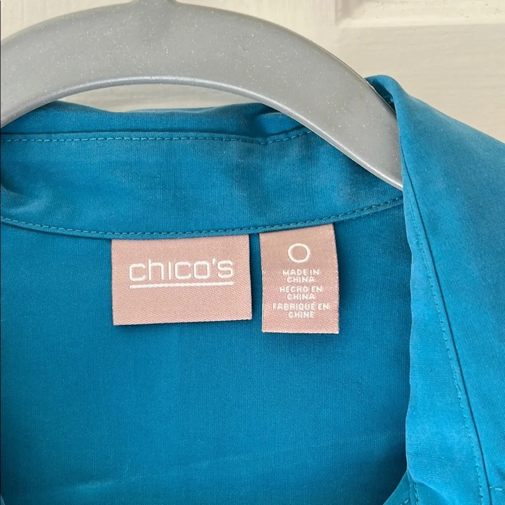 Chicos Teal Button-Up Blouse - Image 2