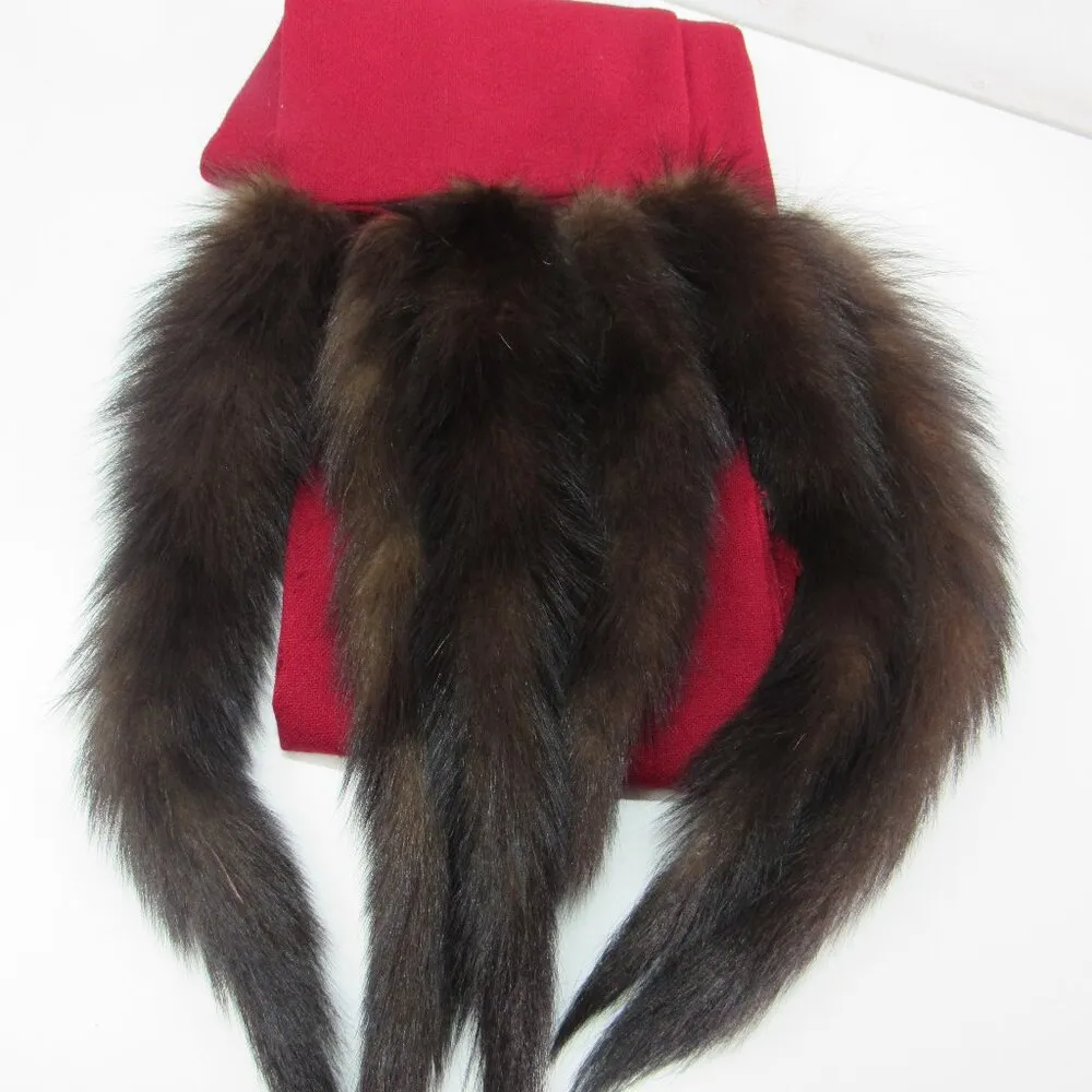 Vtg Elegant Dressy Winter Red Shawl Wrap Scarf 72'' Unique Art - Image 3