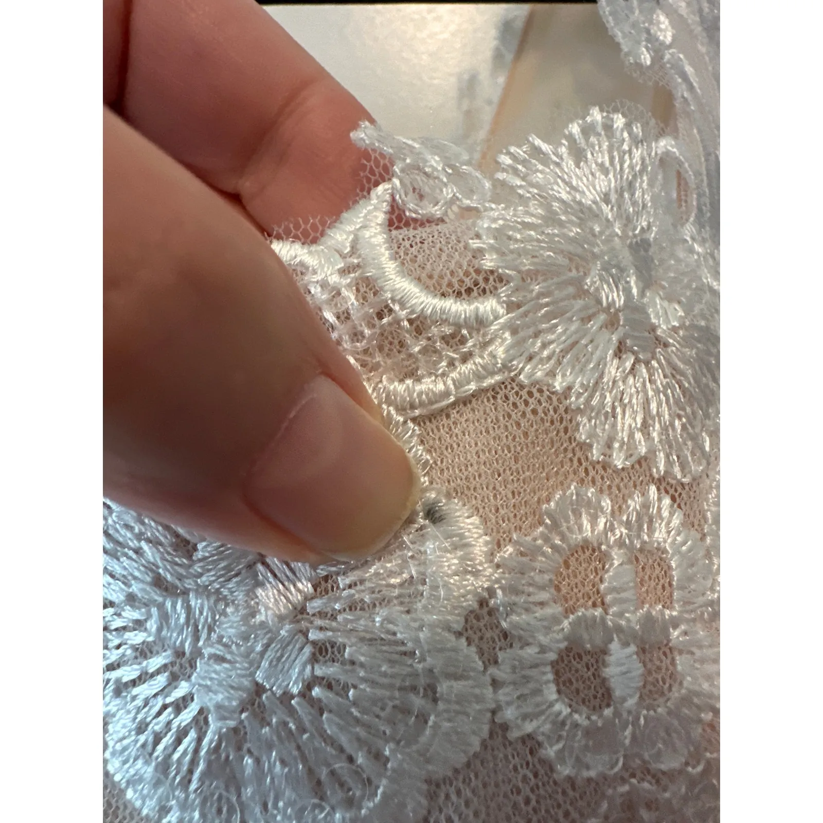 BHLDN NWT White Lace Square Neck Bridal Mini Dress Structured Skirt Size 6 - Image 8