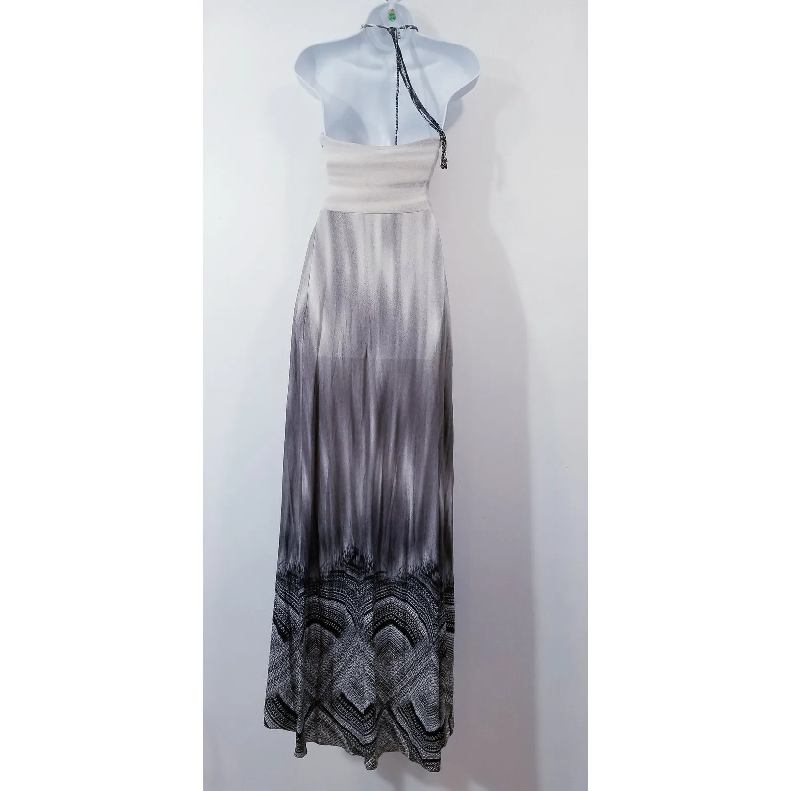 Sky Gray Braided Detail Empire Waist Halter Maxi Dress Size XS - Image 8