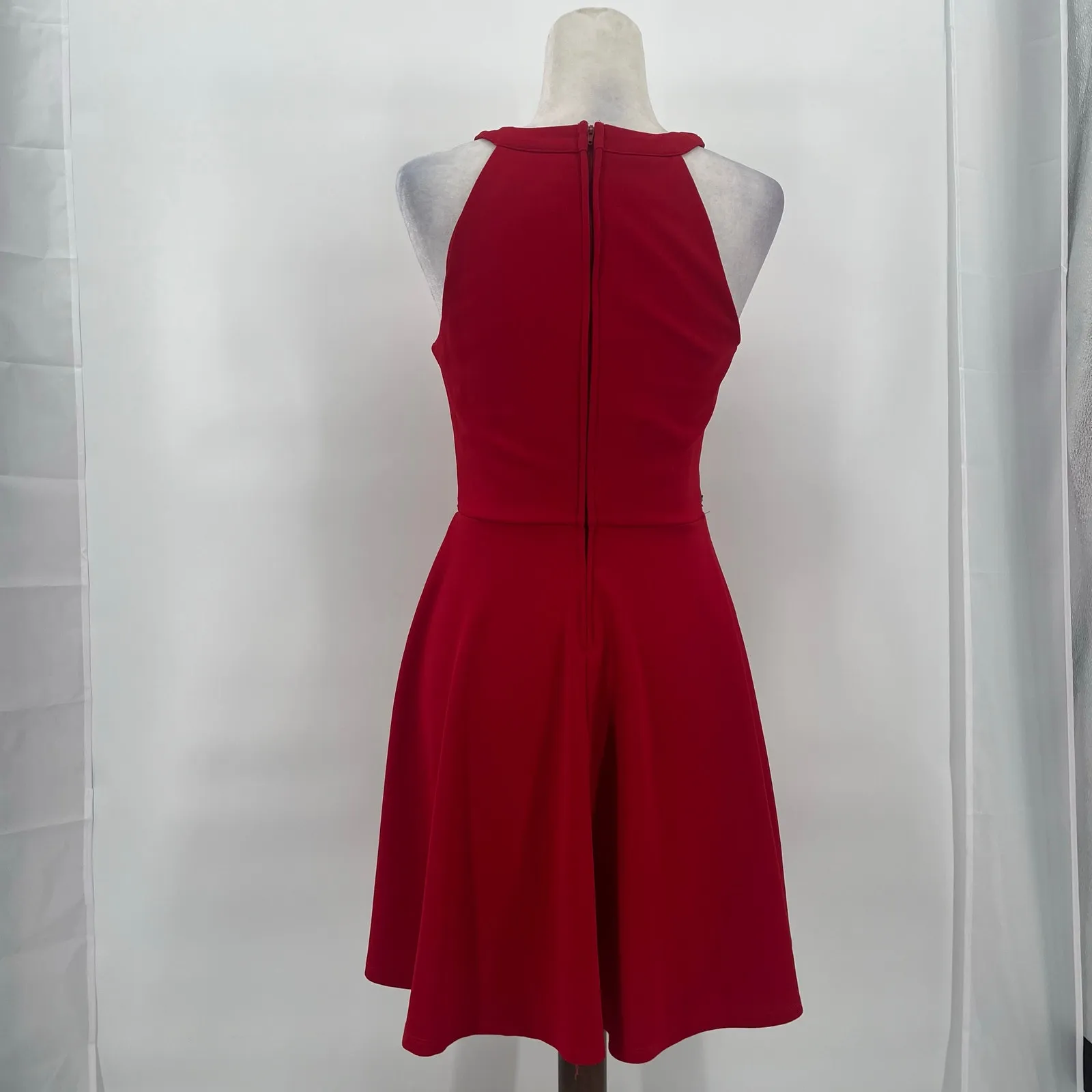 Honey & Rosie Halter Fit Flare Dress Sz M Holiday Bling Belt Valentines Cocktail - Image 6