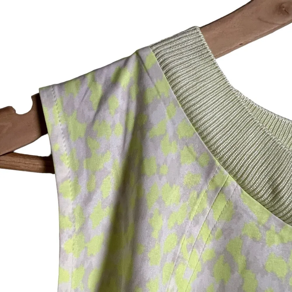 Athleta Zephyr Print Tank Top in Neon Yellow Leopard Print Plus Size 1X - Image 4