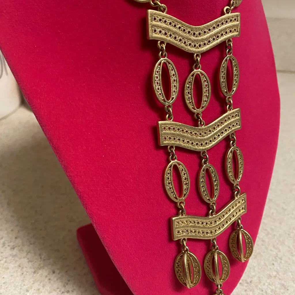 Stella & Dot “Kimberly” Gold Tone Lariat Necklace | Minimal Luxe Statement - Image 3