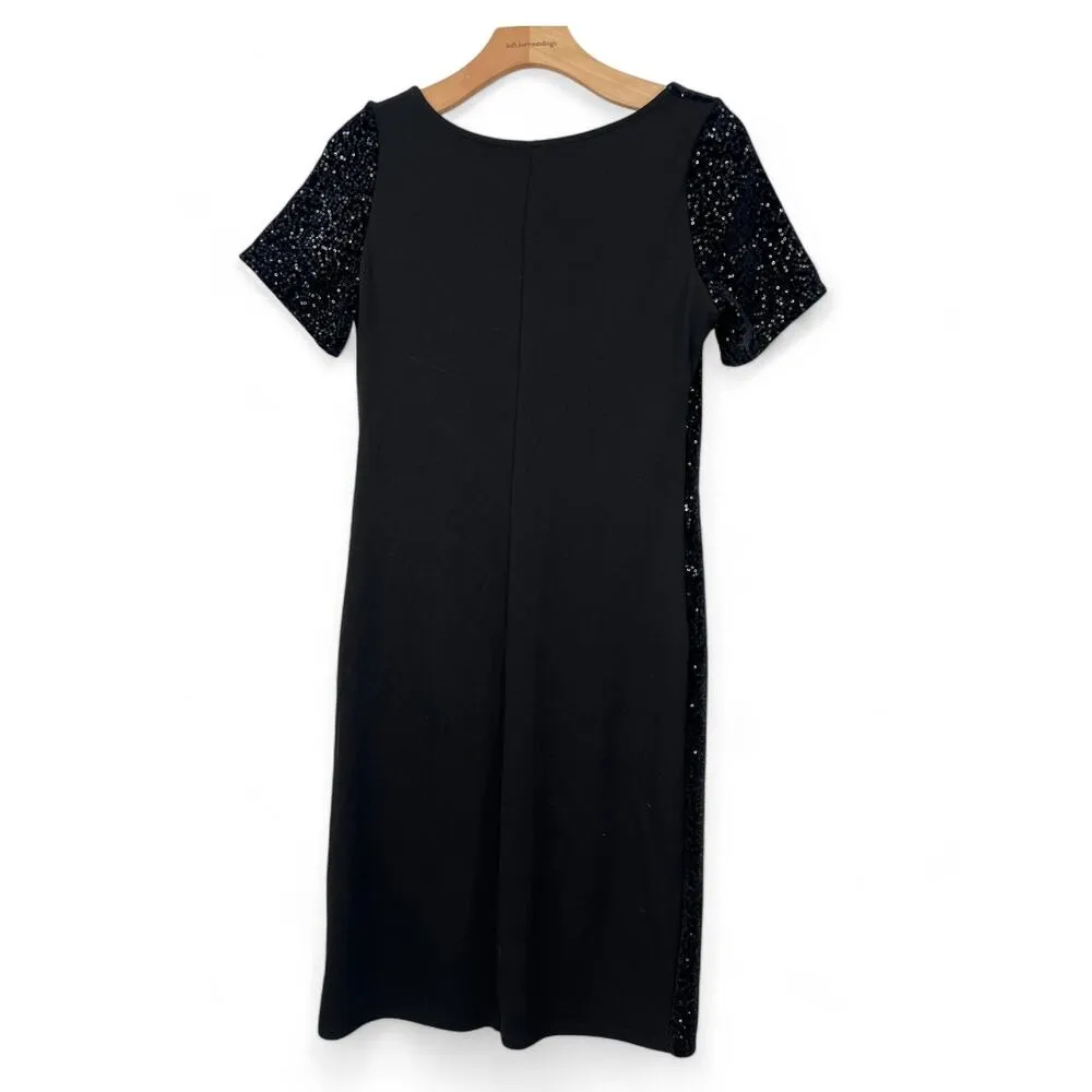 MAMA x H&M | NWT | Small | Black Sequin Front Short Sleeve Pullover Midi Dress - Image 5