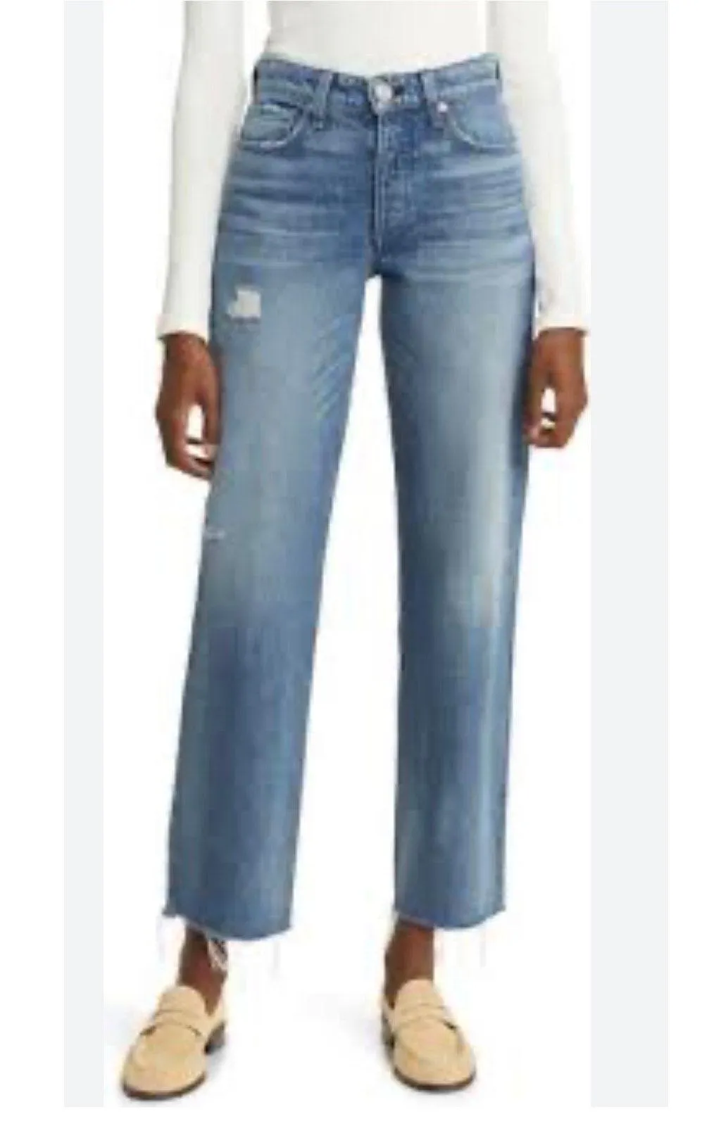 rag & bone Dre Raw Hem Low Rise Baggy
Boyfriend Jeans Meyer size 28 (New) - Image 2