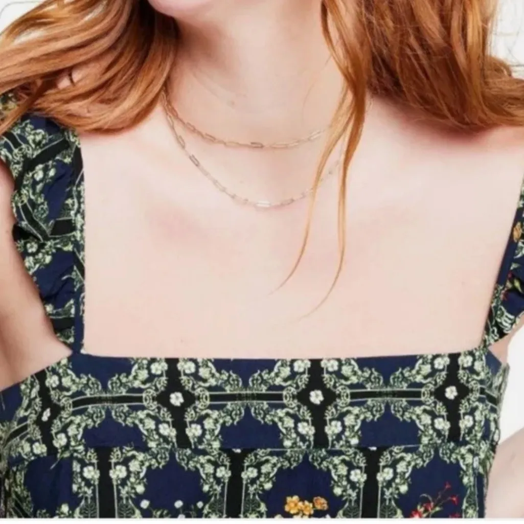 Agua Bendita x Target Dainty Floral Tile Print Ruffle Mini Dress M - Image 4