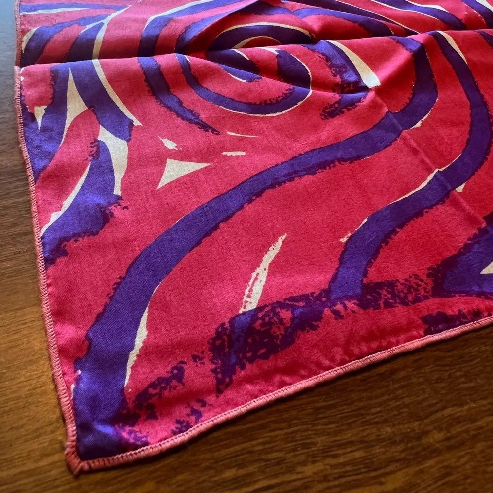 Vera Neumann Scarf Square Vintage Colorful Purple Pink Swirls MOD Retro MCM - Image 3