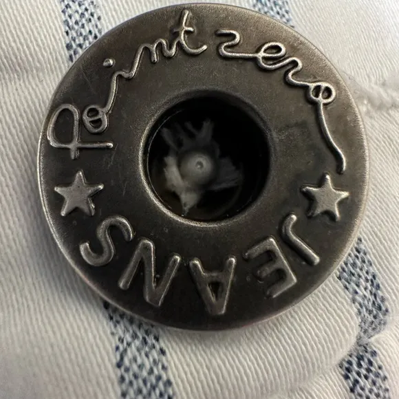 Vintage Point Zero Nicole Benisti Capris White With Blue Stripes Size 11/12 - Image 5