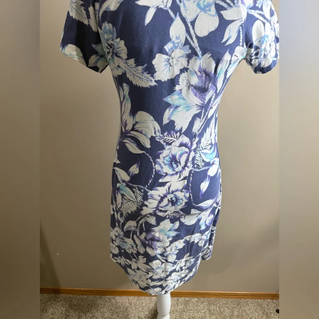 Soft Surroundings Purple and Cream Leaf Print dress size PS - Image 15