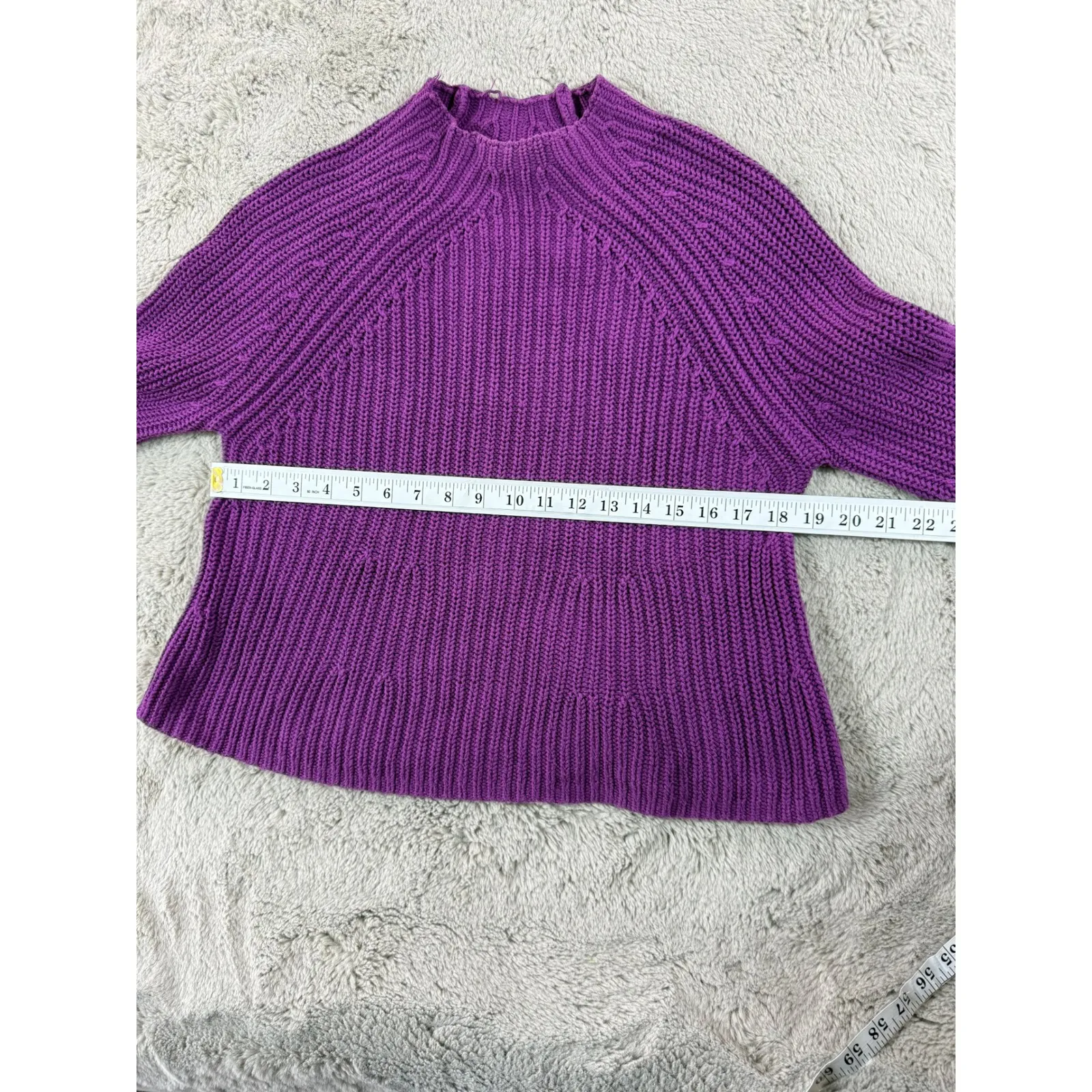 APIECE APART Purple Mock Neck Balloon Sleeve Knit Sweater Cashmere Blend XS $395 - Image 8