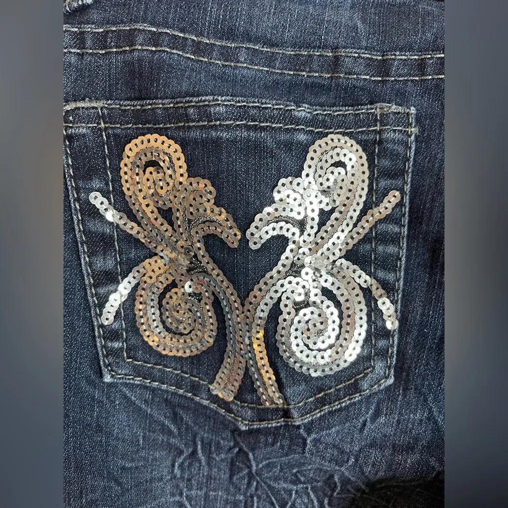 Elite Jeans Women's Denim Junior Size 5/6 Midi Stretch Medium Wash Y2K Wrinkled - Image 9