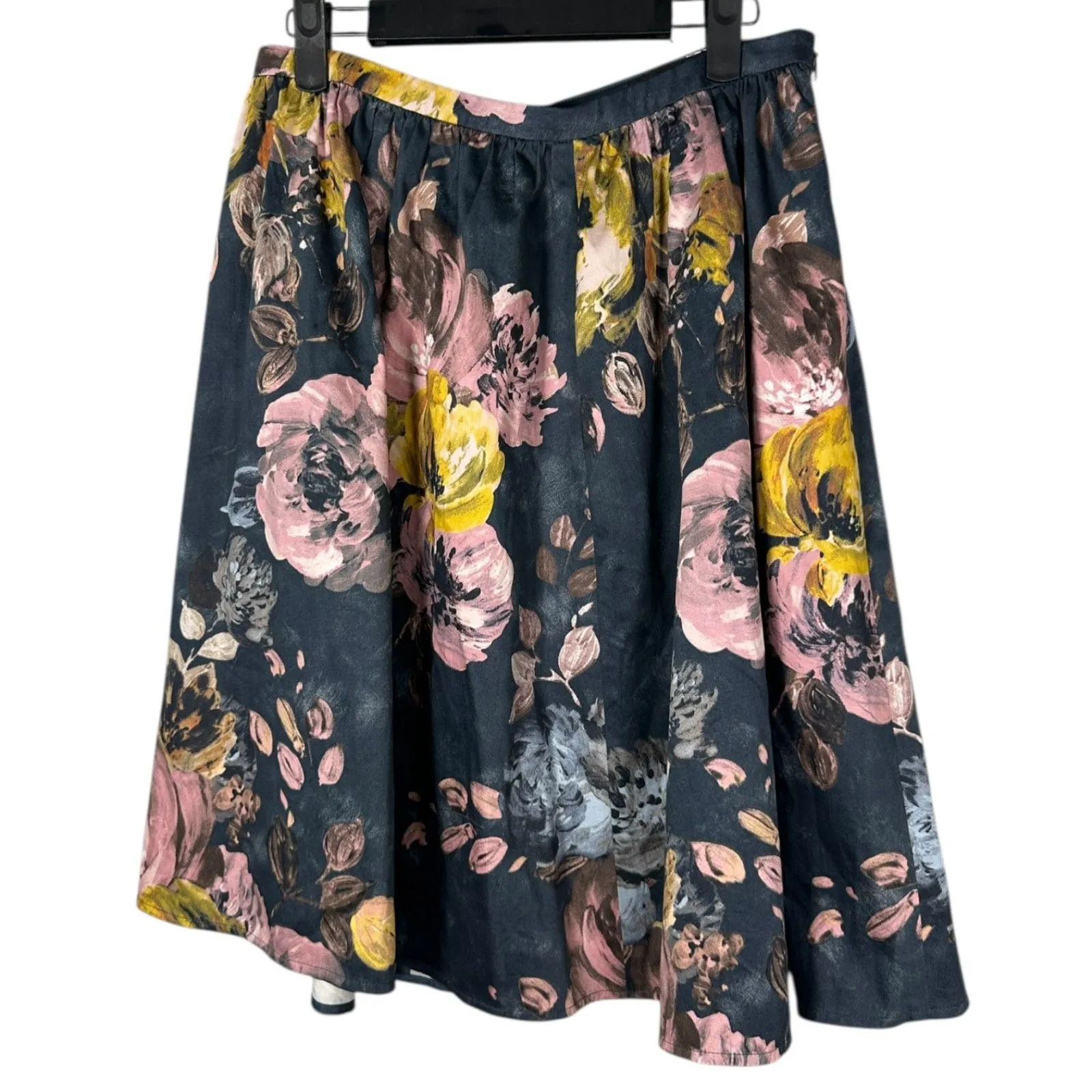 Adolfo Dominguez Floral Pleated A Line Midi Skirt Pockets Size 40 US M Size M - Image 2