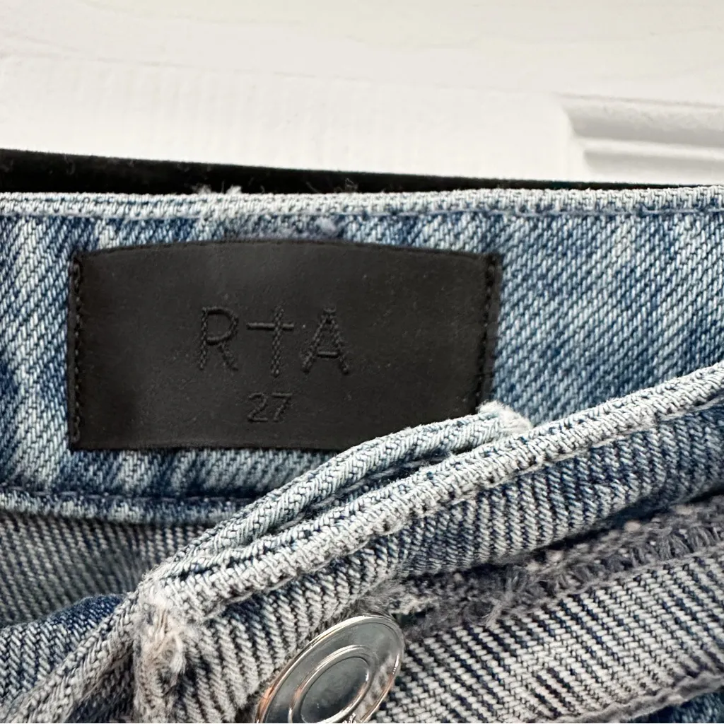 NWT RtA Road to Awe Rowan High Rise Relaxed Fit Straight Leg Jeans sz 27 Blue - Image 9