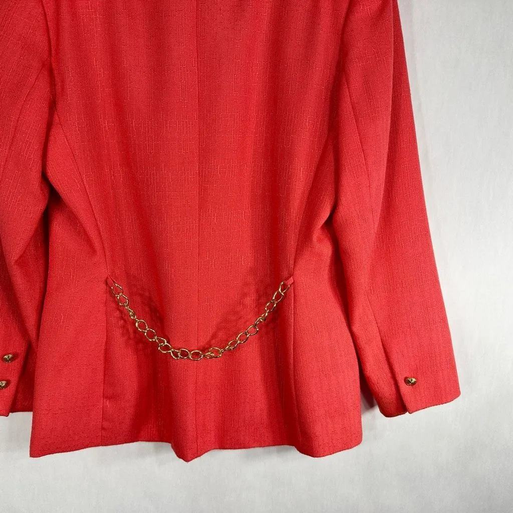 Atrium Size 8 Jacket Blazer Pink Gold‎ Buttons Back Chain Lined Pockets 1247 - Image 10