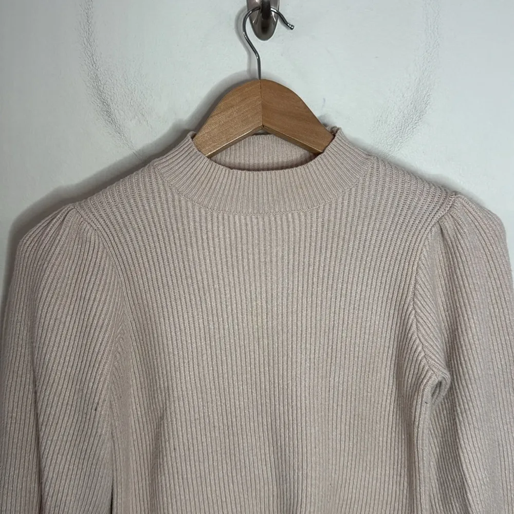 Lulus Eugenie Balloon Sleeve Mock-Neck Sweater Cream  Size M - Image 4