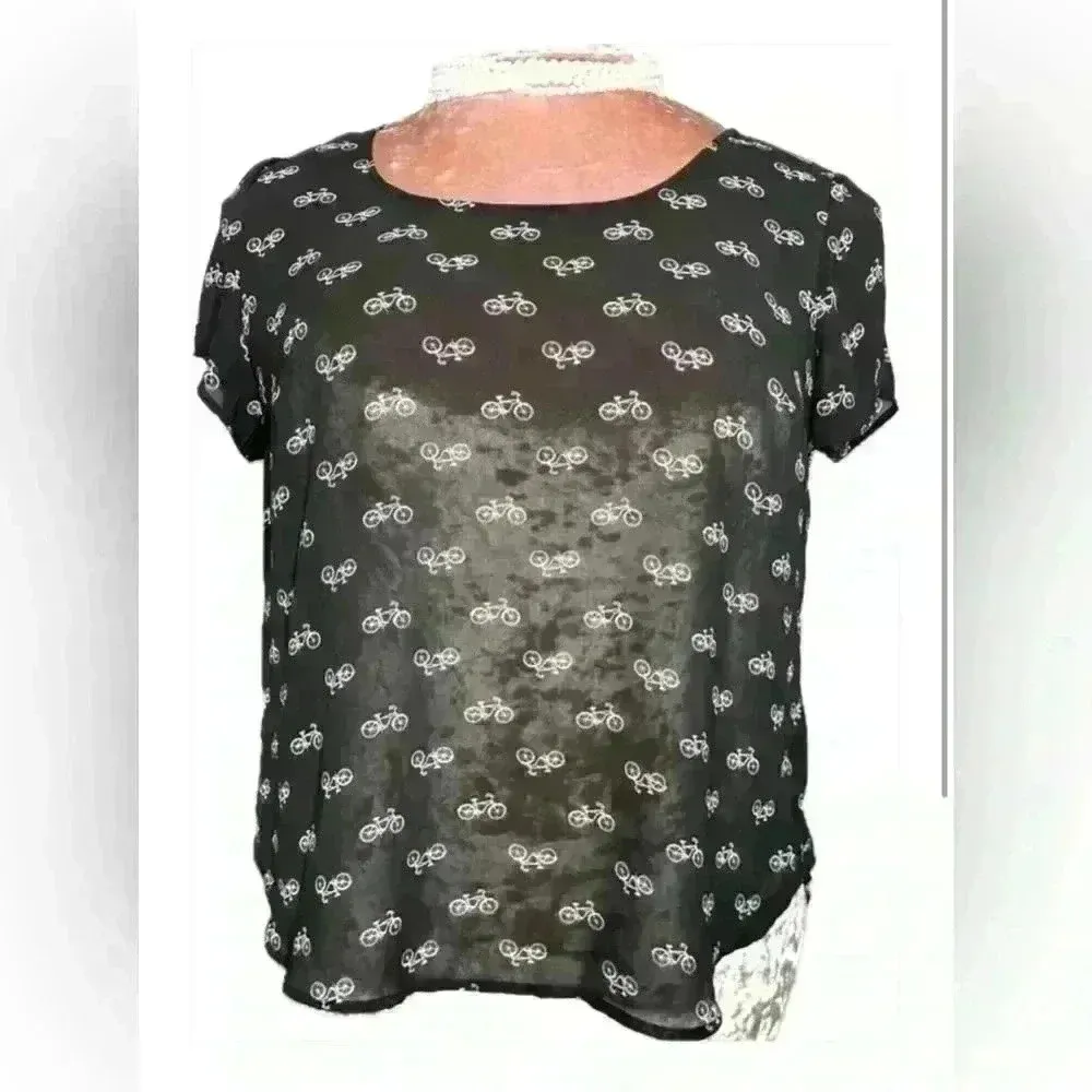 Torrid  Bicycle Print Top (V19) - Image 2