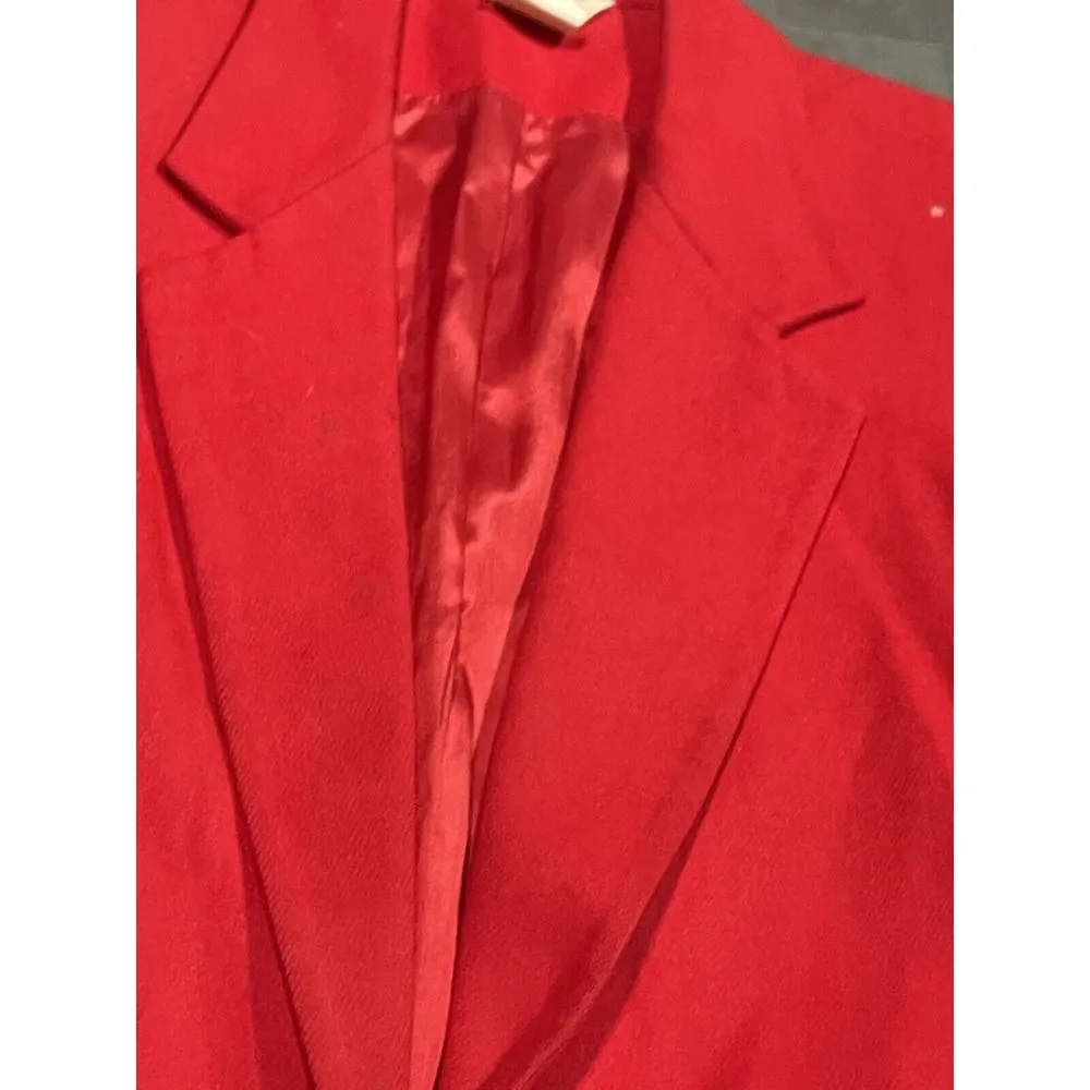 Sellecca red blazer 14 wool blend vintage professional holidays‎ tartan - Image 3