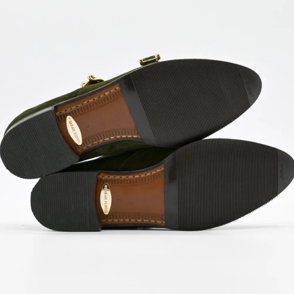 Sarah Flint The Ilene Loafer Suede Monk Strap Green | 6.5 - Image 3