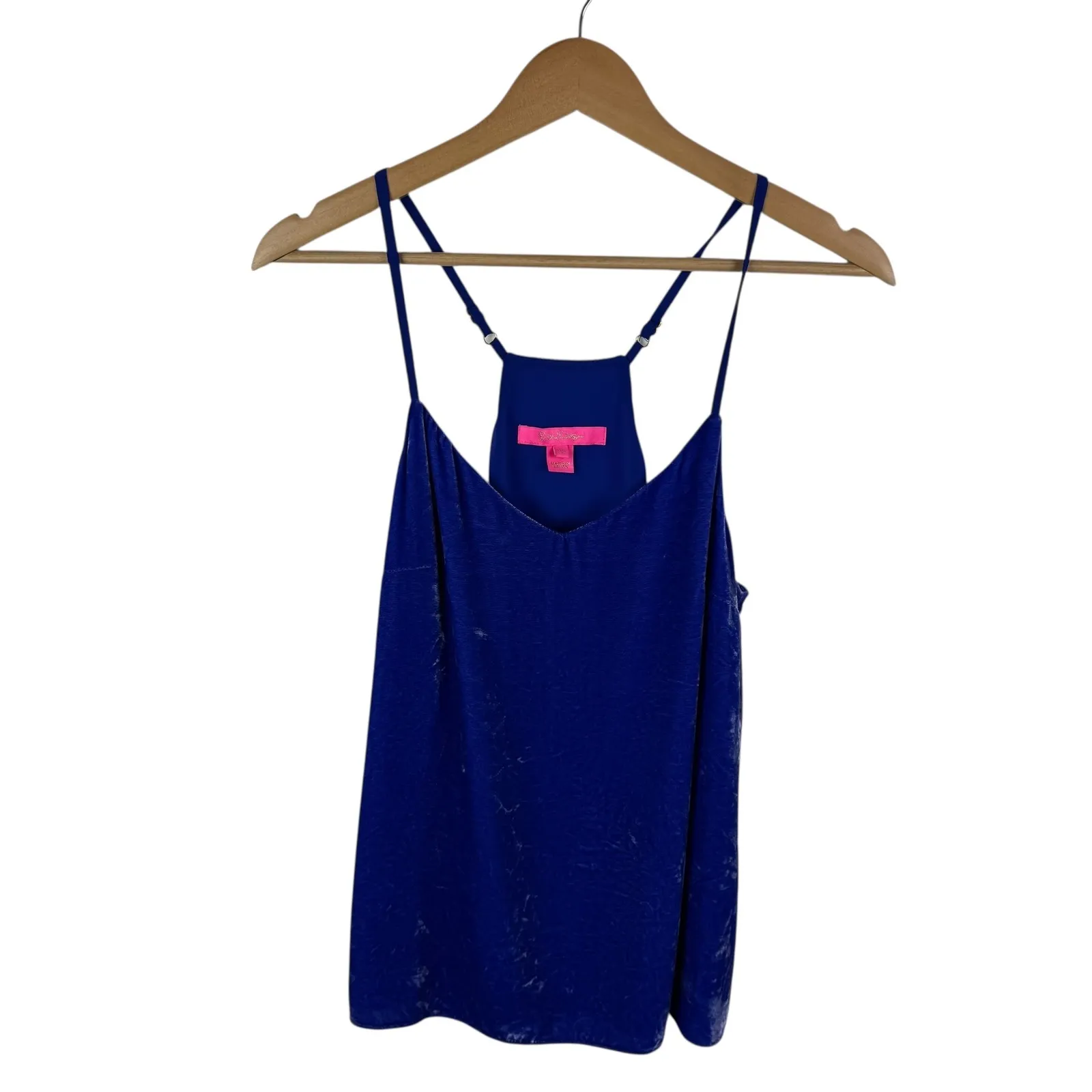 Lilly Pulitzer Dusk Velvet Tank Top in Beckon Blue Size XS Silk Blend Party Soft - Image 2