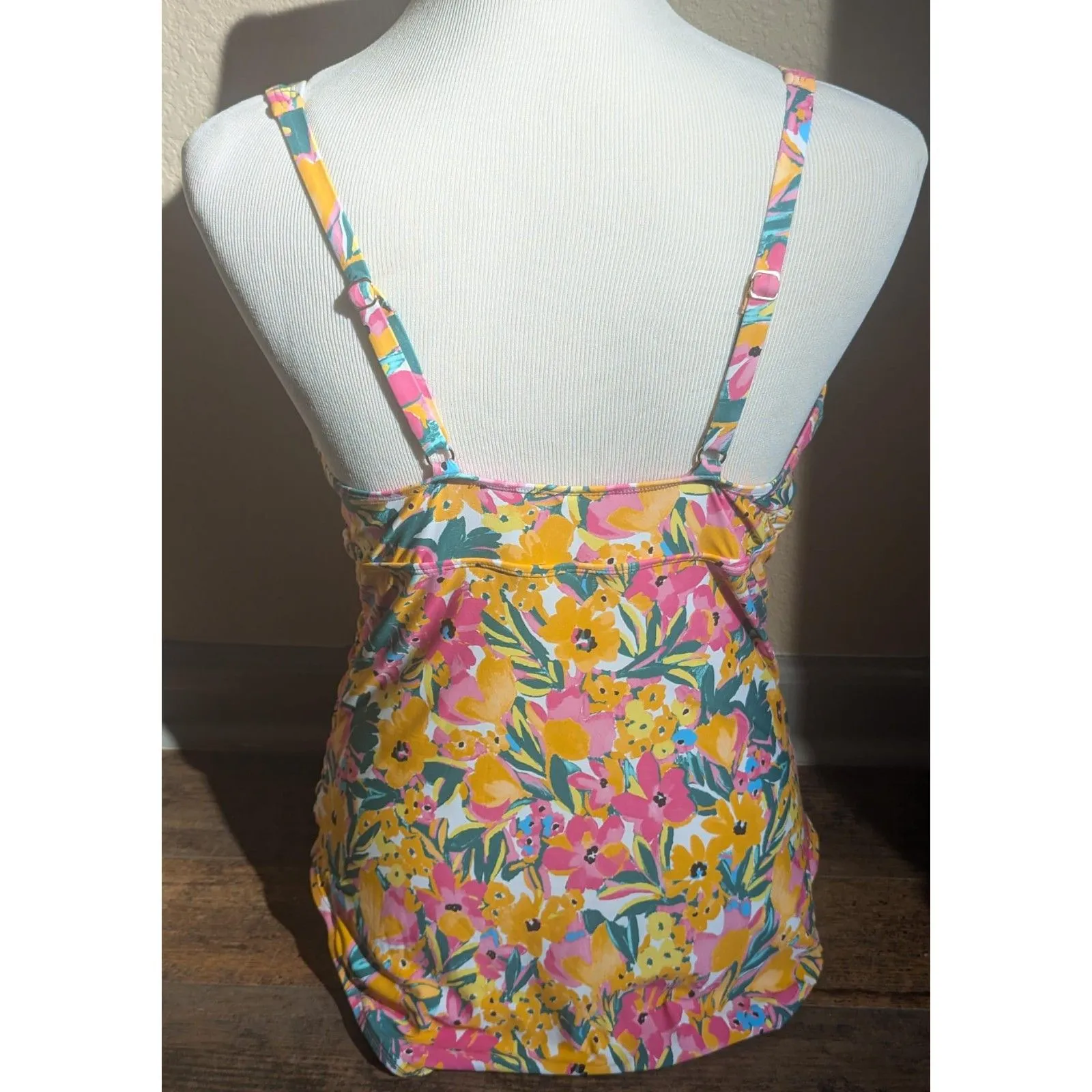 Anne Cole Floral Ruched One Piece Swimsuit Bathing Suit XXL Plus Size - Image 3