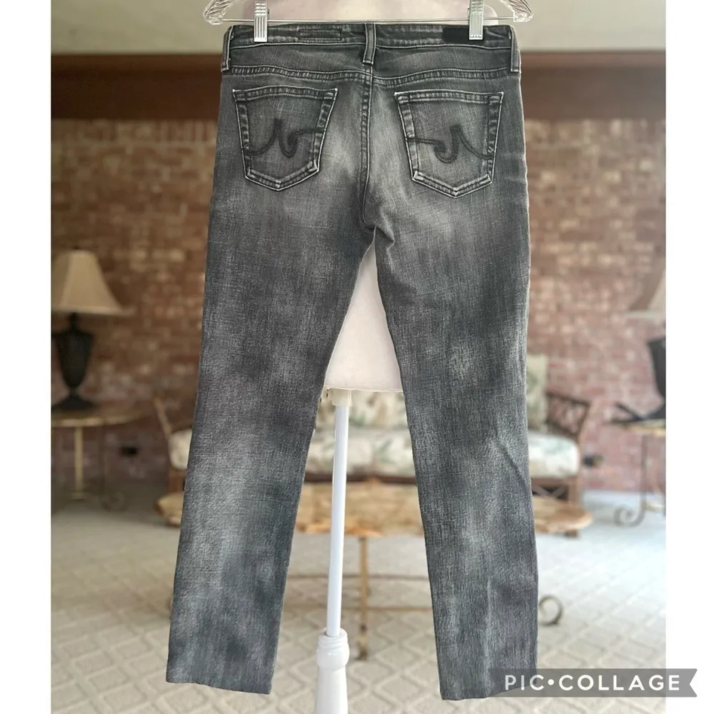AG Adriano Goldschmied Jeans Grey Distressed Faded Skinny Whisjered 27R 8W5932 - Image 7