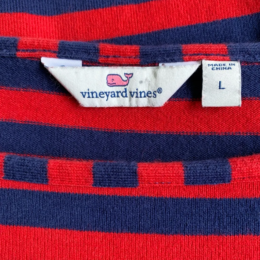 large shirt dress pullover knee length red/blue long sleeve - Image 6