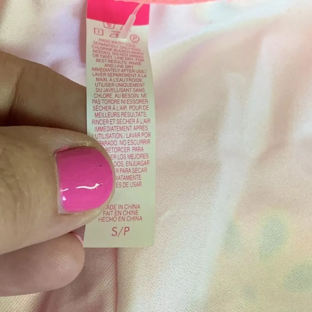 Victoria’s Secret Eyelet Strapless Hipster Bikini Size 36A/S Coral NEW - Image 12