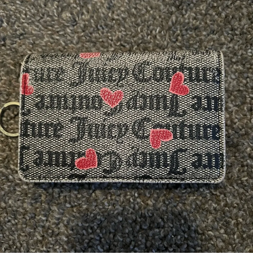 Juicy Couture Black and Gray Card Holder some of the letters are faded - Image 2