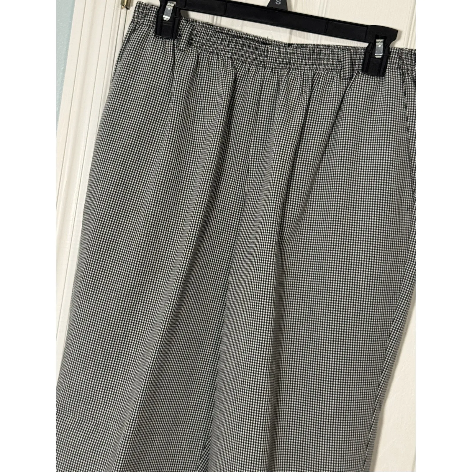 Vintage Alfred Dunner Black And White Gingham Print Pull On Pants, Elastic, 16 - Image 2