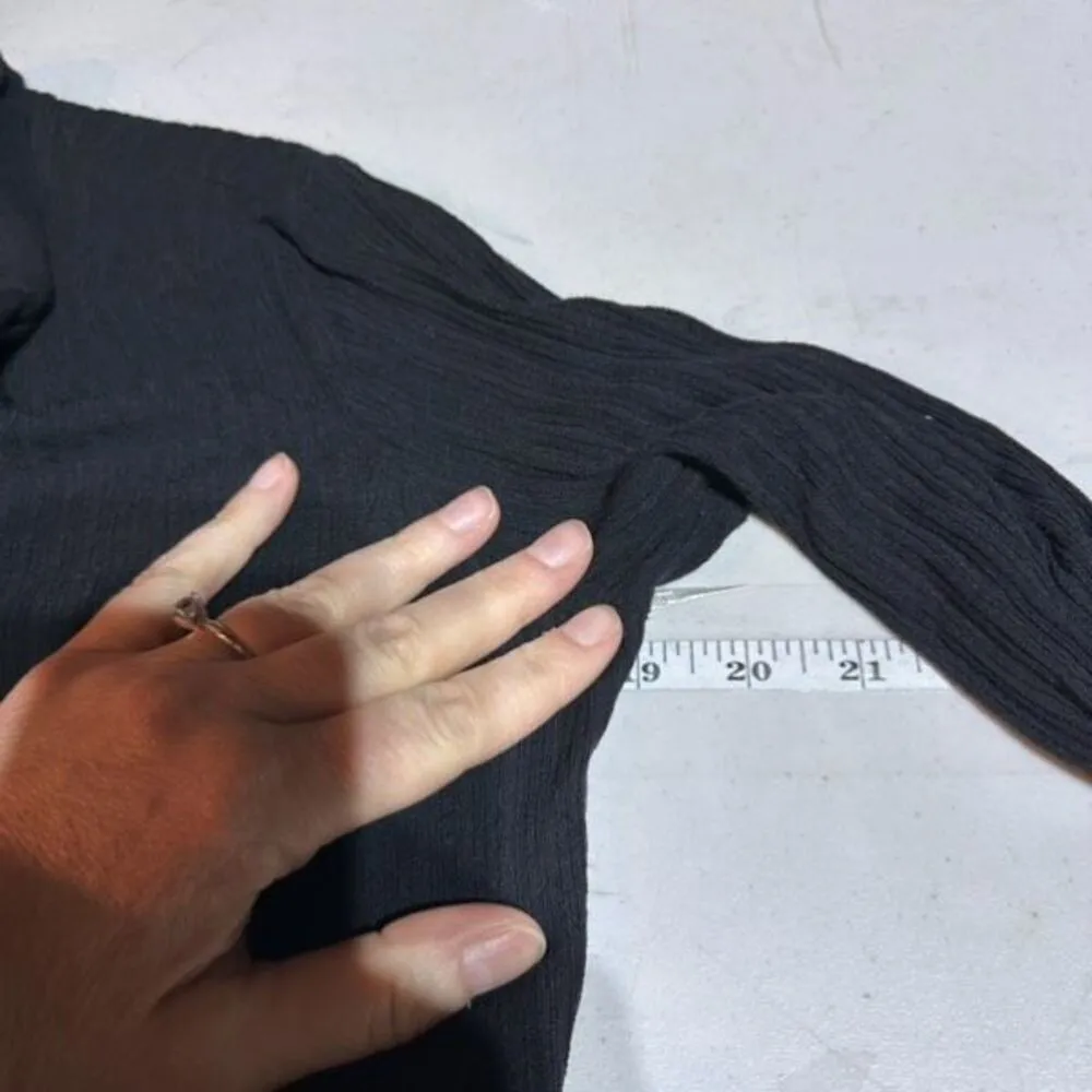 MM‎ Lafleur Women's Ribbed Knit Open Front Duster Cardigan Sweater Black Small - Image 8