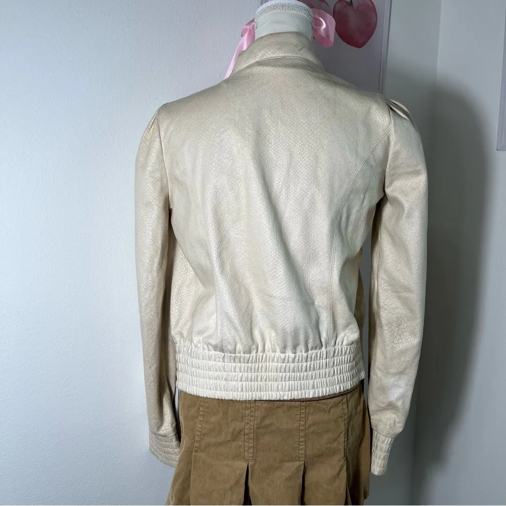 Miss Sixty Vintage Y2K Cream Animal Print Zip‎ Jacket Womens Small - Image 4