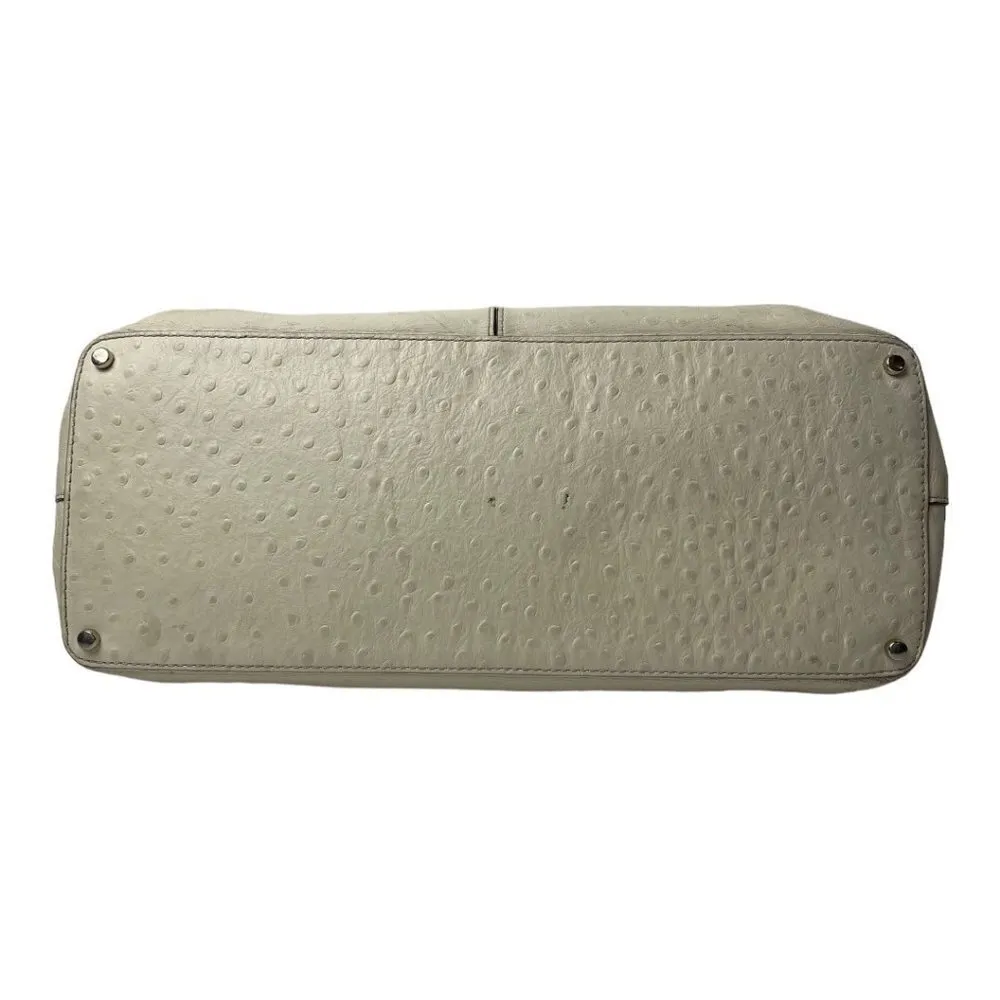 Kate Spade‎ Cream Wellesley Ostrich Embossed Leather Tote Shoulder Handbag Purse - Image 5