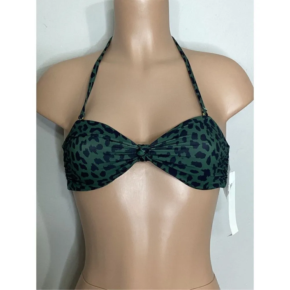 New. AQUA green leopard print bikini top. - Image 2