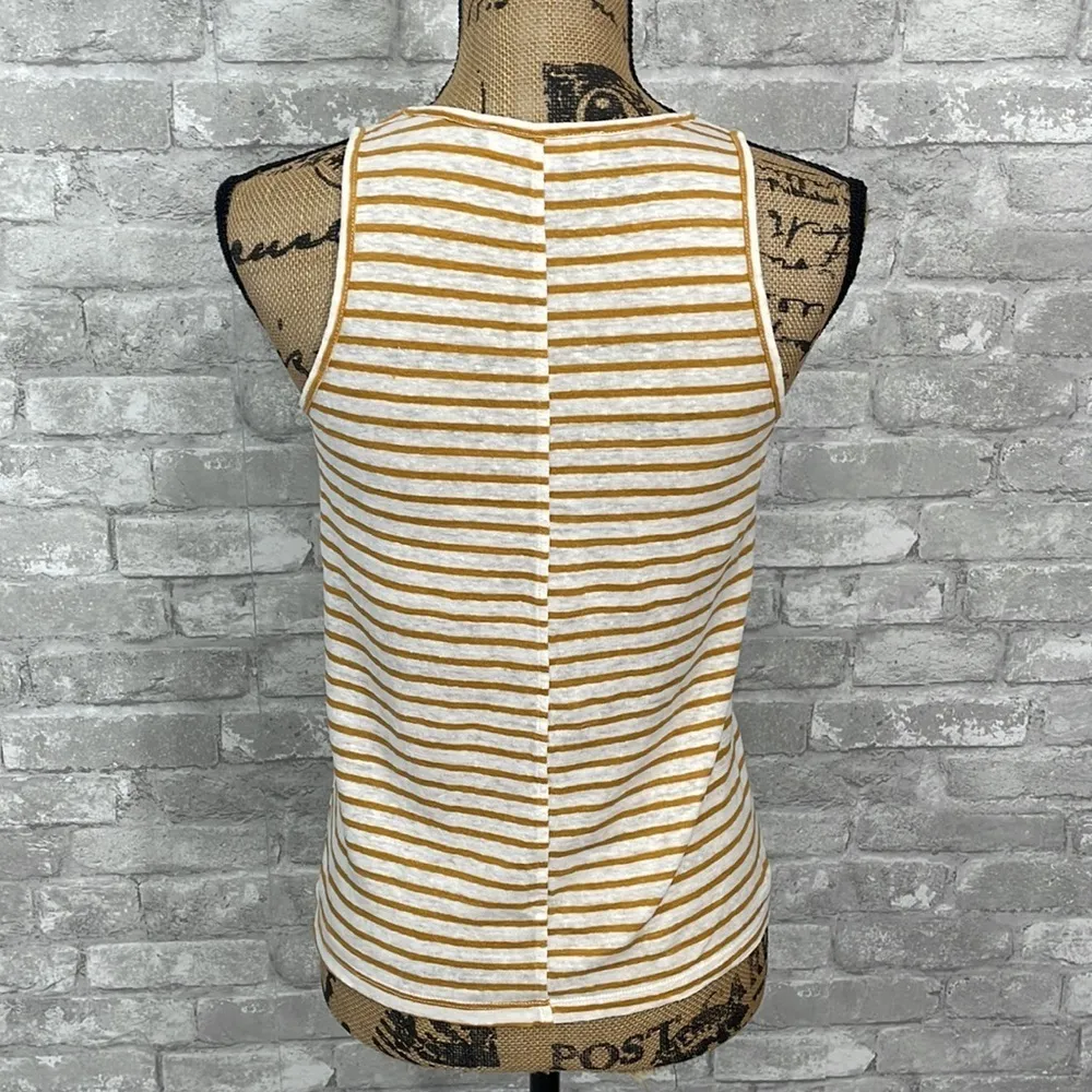 Frame Linen Marigold Multi Striped Tank Top - Image 5