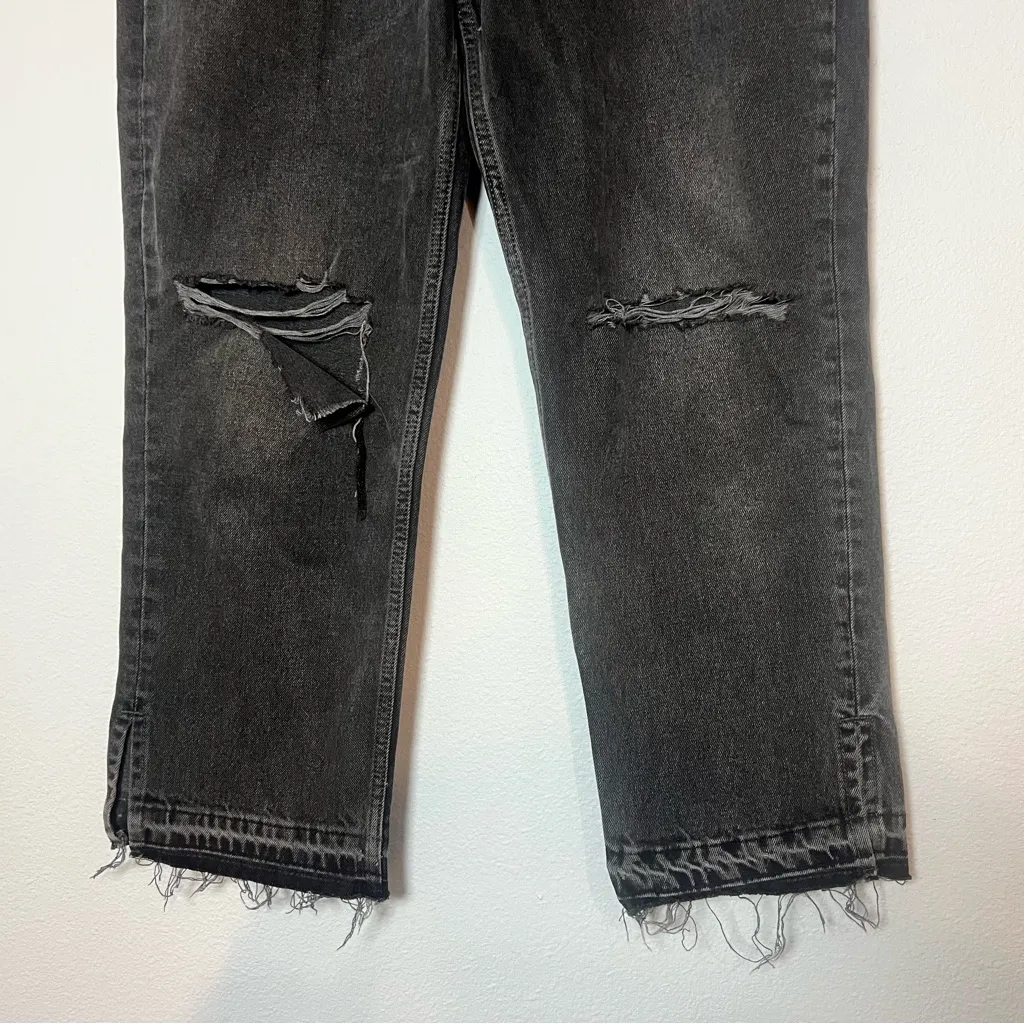 We the Free People Lita Ankle Straight Jean Faded Black Size 29 Distressed - Image 10