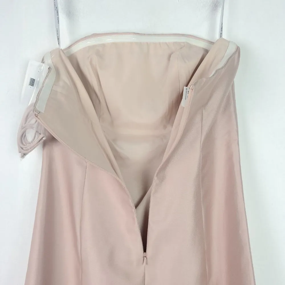 NWT Alfred Sung Strapless Satin A-Line Gown in Cameo Dress D764 Size 4 NEW - Image 11