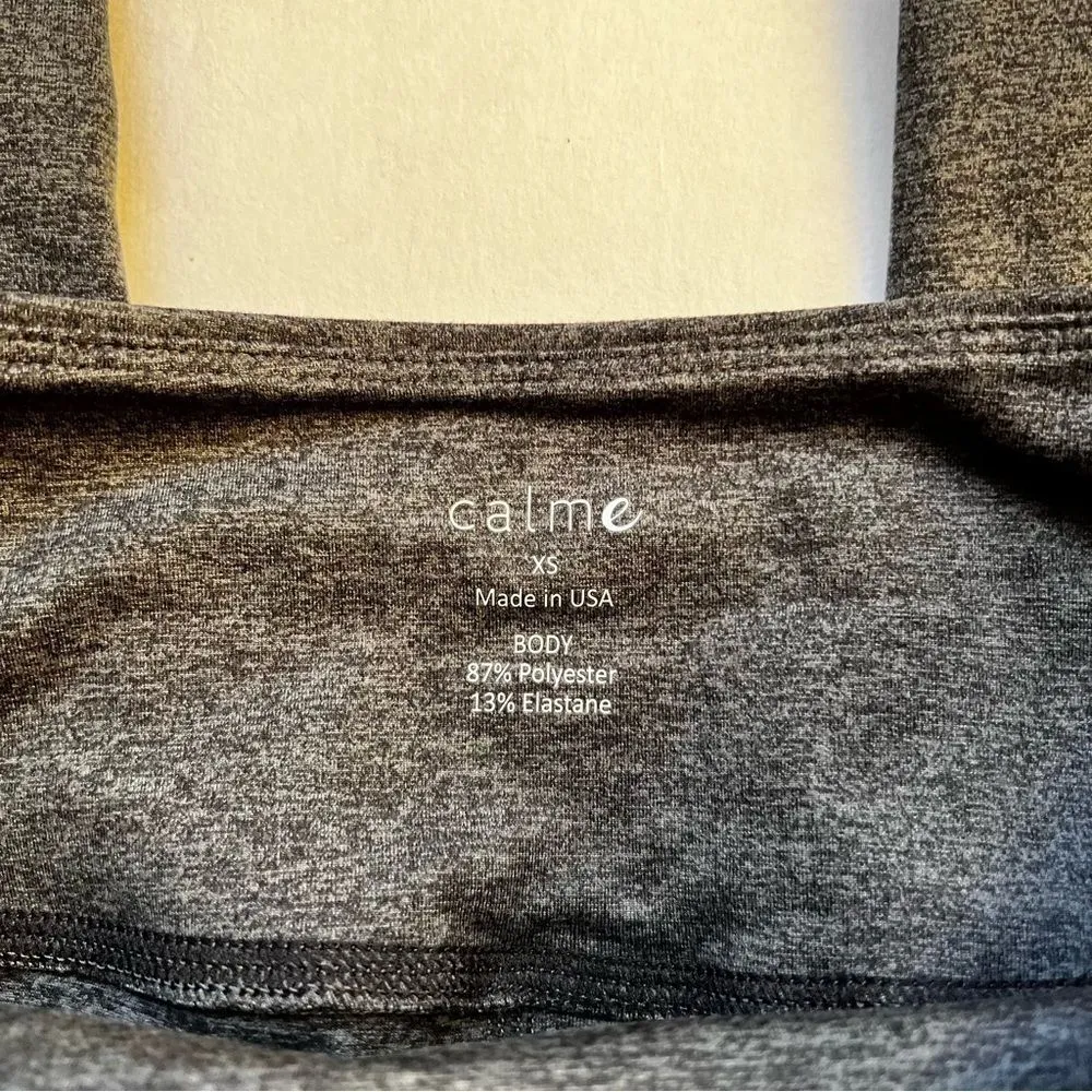 Calme Johnny Was Ease Space Dye High Waist Leggings Grey Size X-Small NWT - Image 5