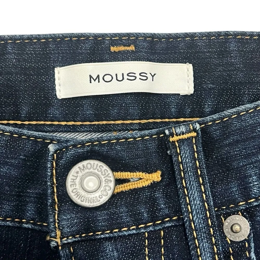 Moussy Vintage Mid Rise Skinny Jeans Dark Blue Wash Japanese Denim Women’s 25 - Image 9