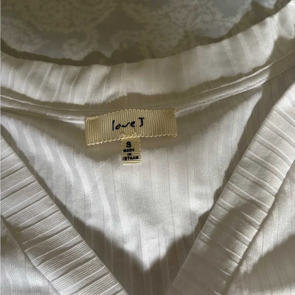 Love J White Button-Up Crop Top - Image 2